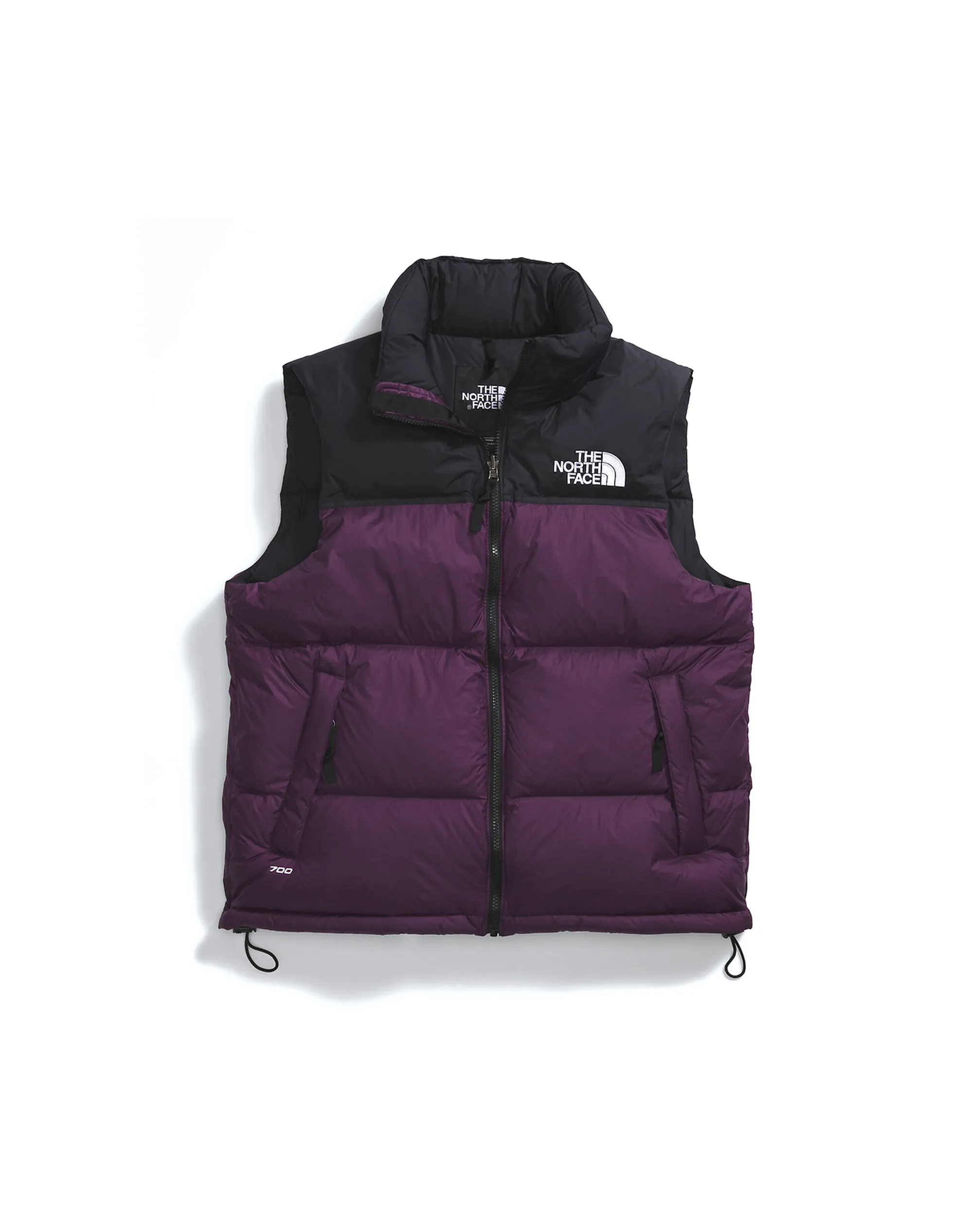 1996 Retro Nuptse Vest - Black Current Purple