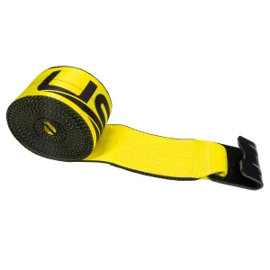 4" x 40' Winch Strap with Flat Hook | Yellow