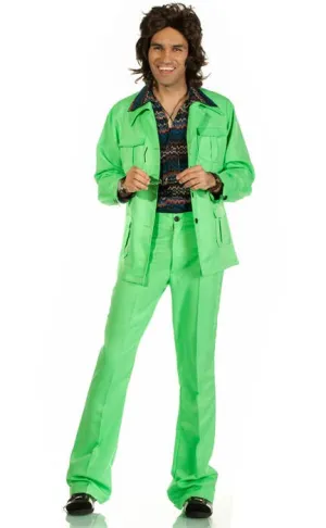 70s Deluxe Retro Leisure Suit Costume in Green