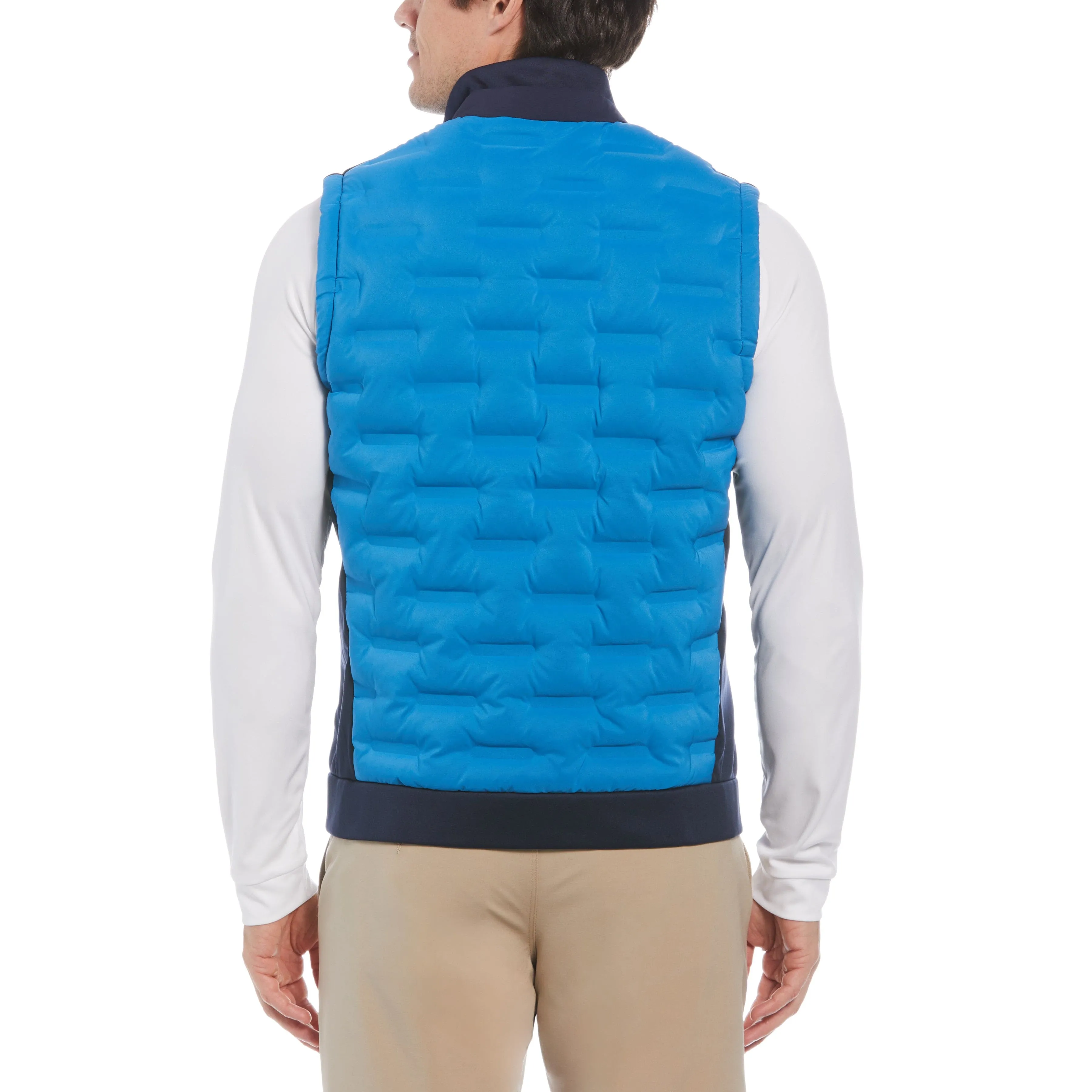 80's Mixed Media Color Block Golf Vest Jacket