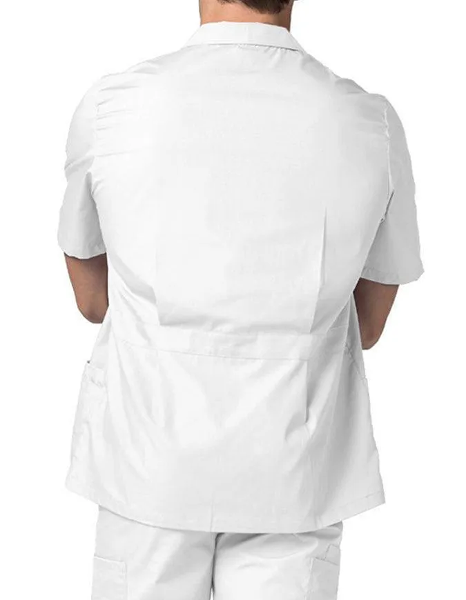 Adar 29 Inch Men Zippered Short Sleeve Colored Medical Scrub Jacket