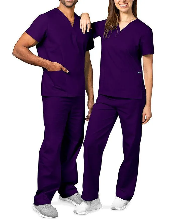 Adar Unisex V-neck Basic Scrub Set