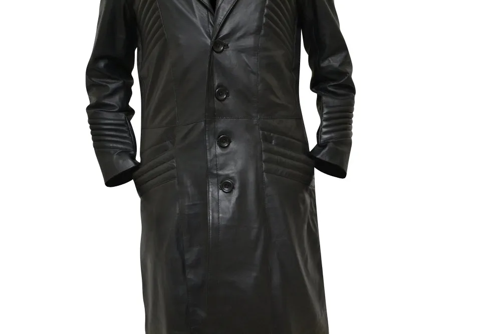 Al Pacino Carlito’s Way Brigante Black Real Leather Trench Coat Jacket