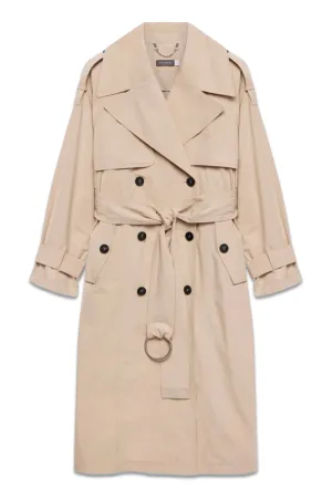 Beige Oversized Trench Coat