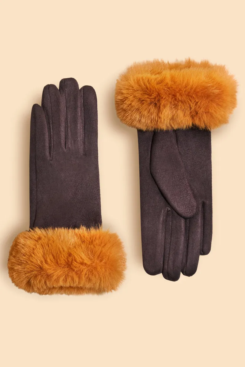 Bettina Faux suede gloves