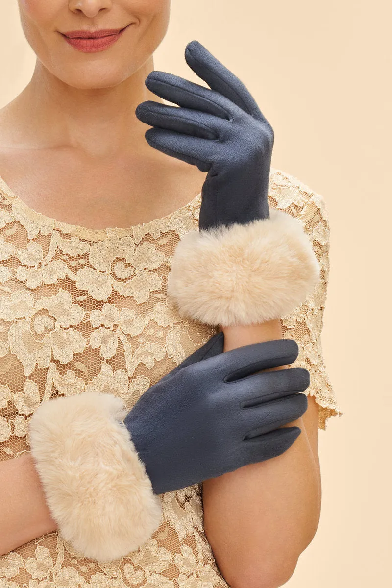 Bettina Faux suede gloves