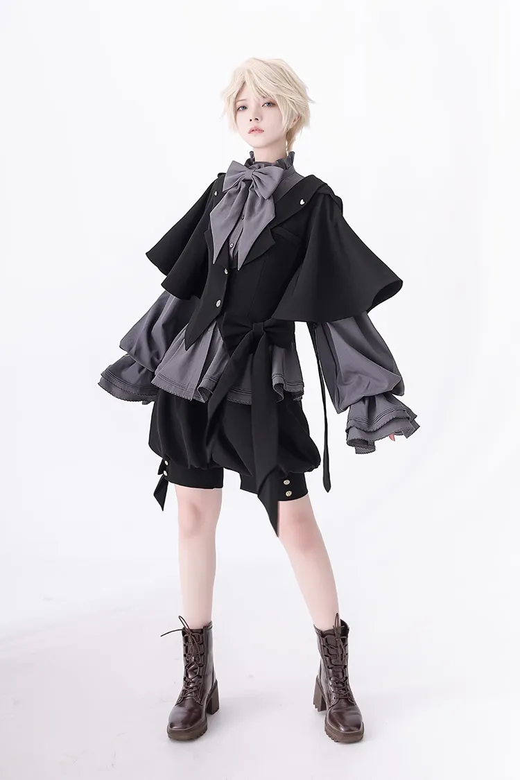 Black Retro Cute Cool Ouji Fashion Lolita Hooded Jacket