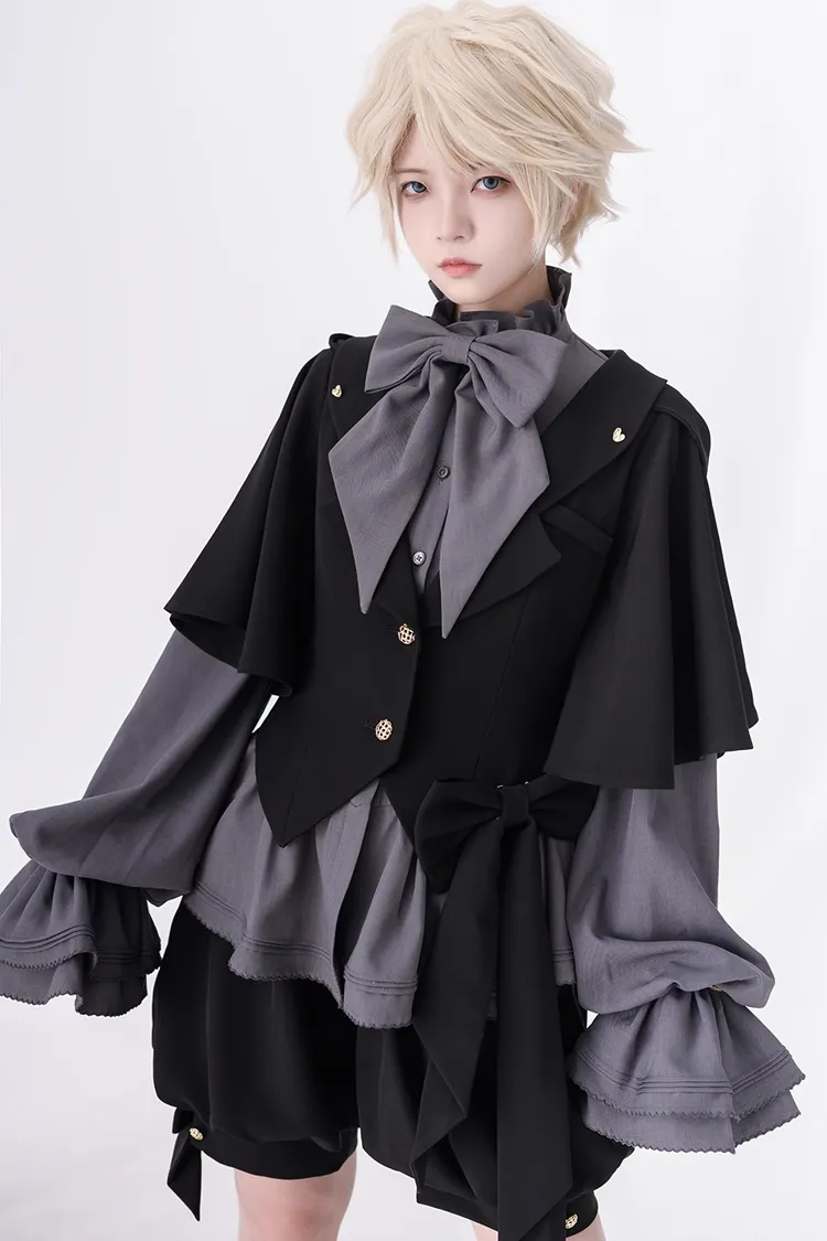 Black Retro Cute Cool Ouji Fashion Lolita Hooded Jacket