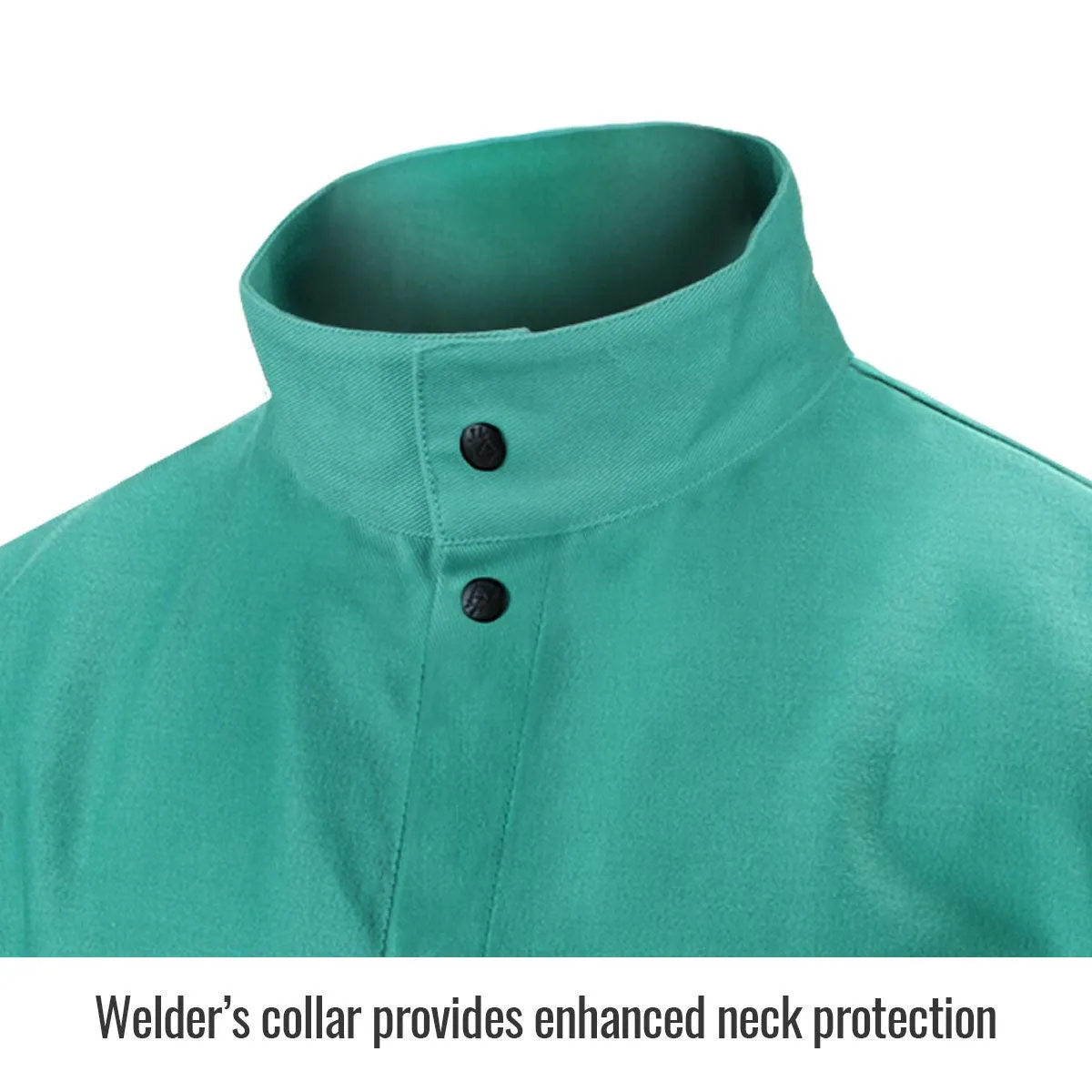 Black Stallion TruGuard™ 200 FR Cotton Welding Jacket, 36" Green - F9-36C