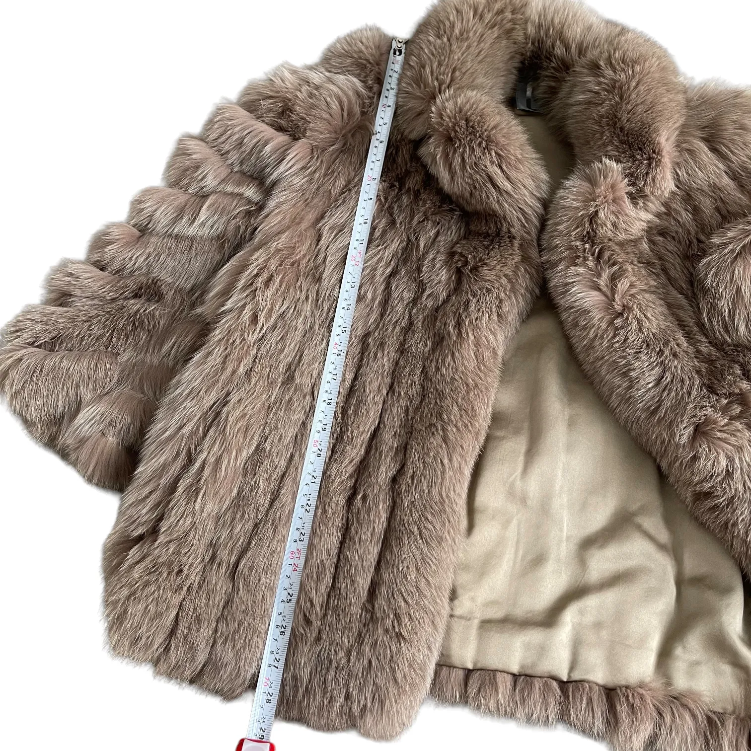 Blue Fox Fur Coat in Brown M