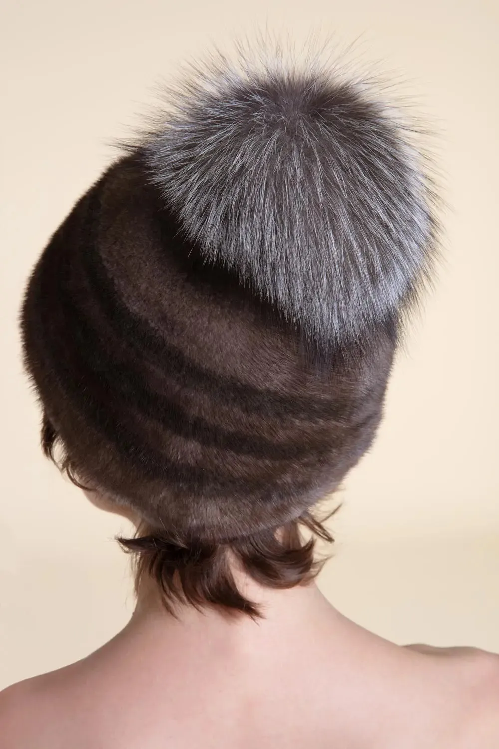 Brown mink hat