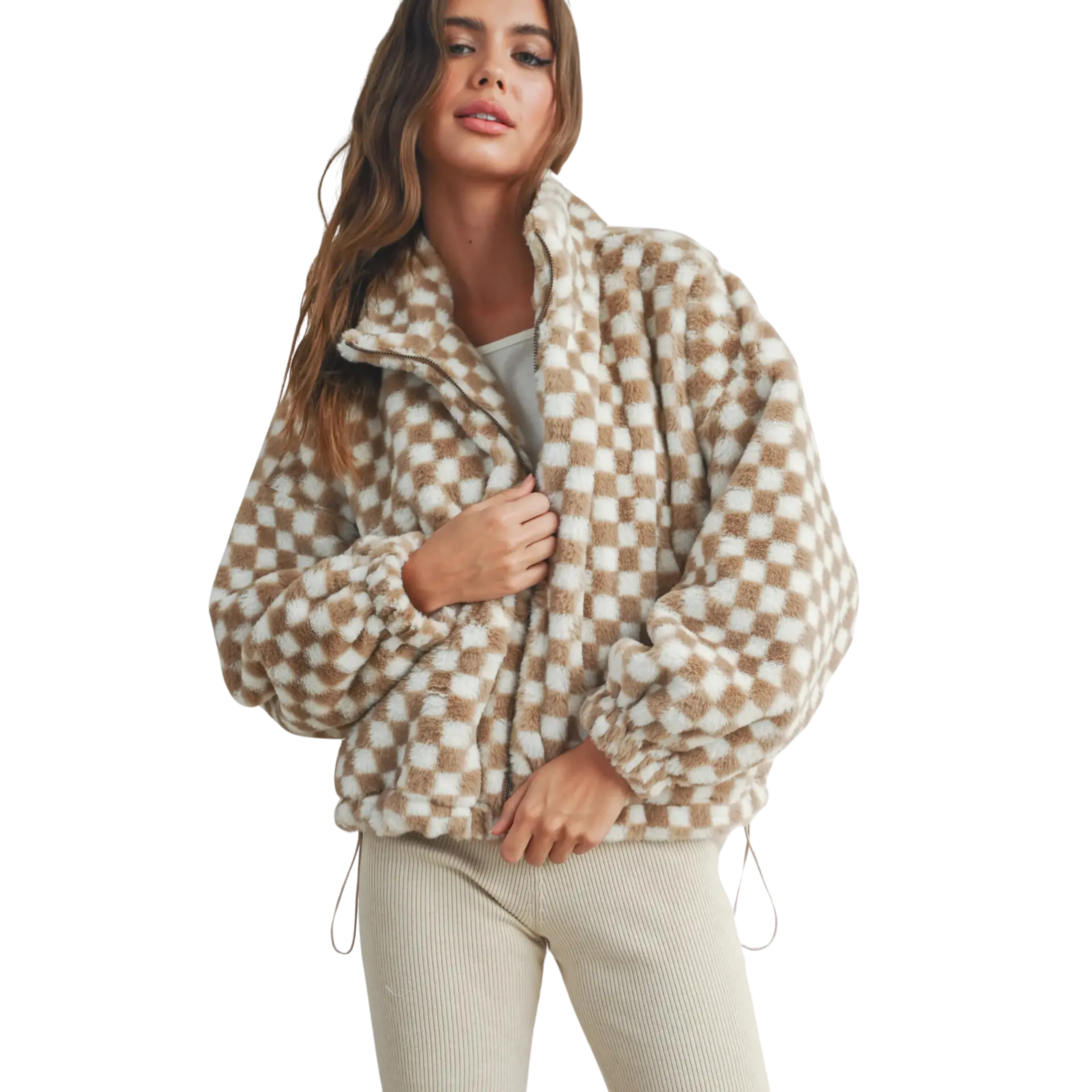 Checker Teddy Fall Jacket