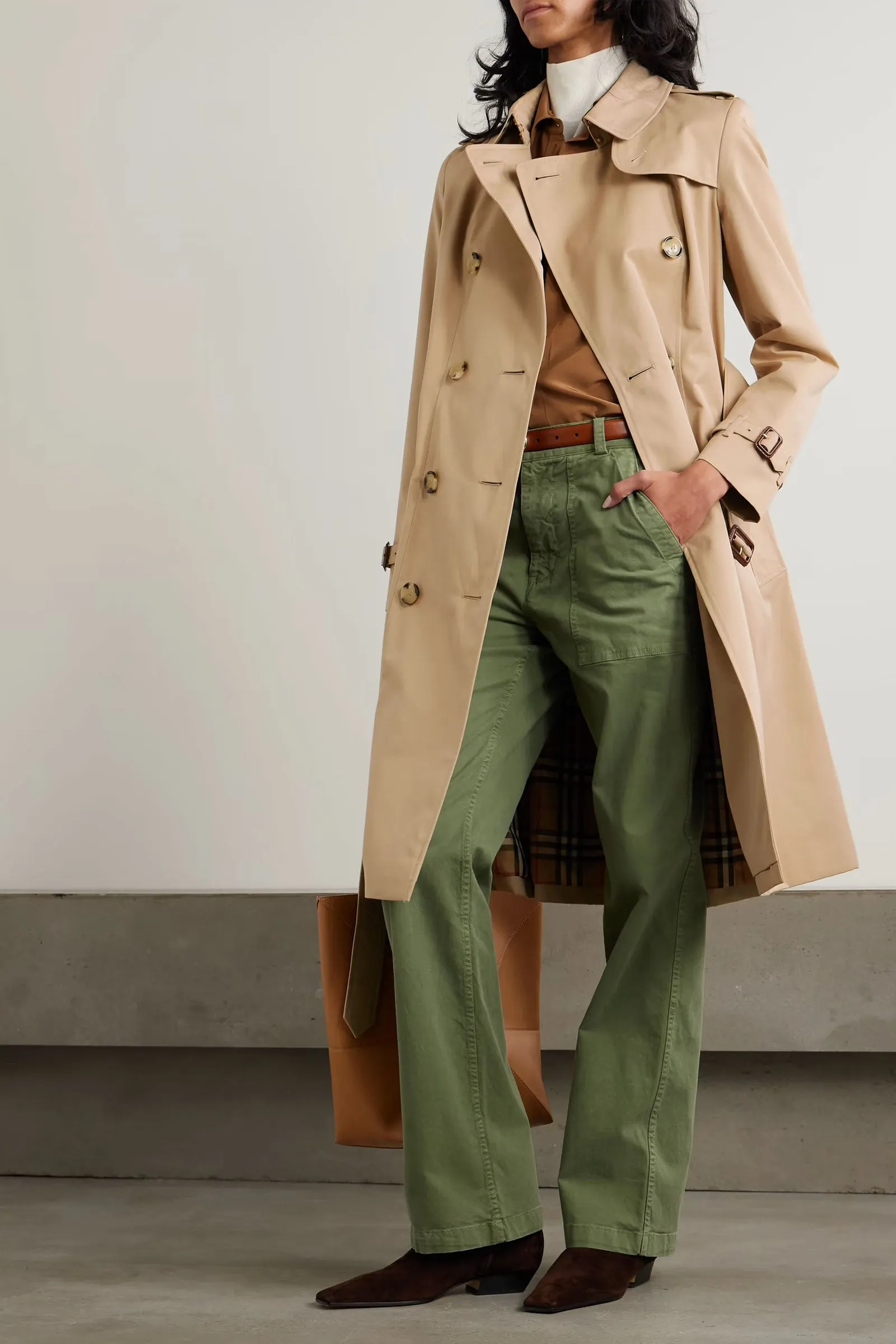 Chelsea Long Organic Cotton-gabardine Trench Coat