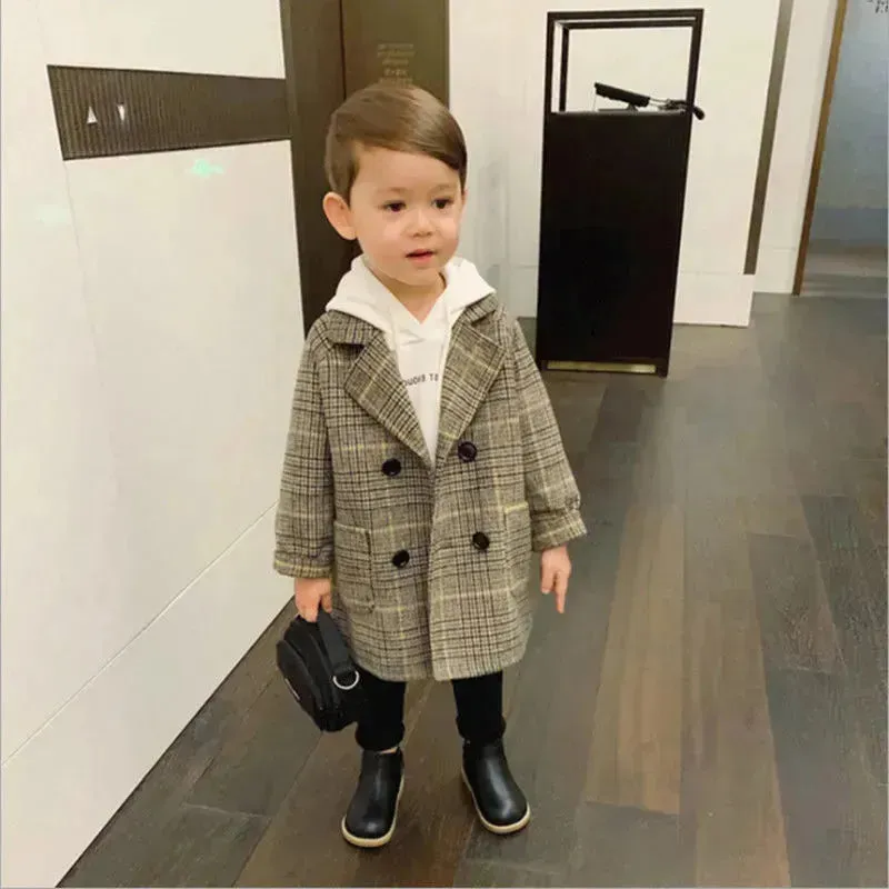 Children Winter Lapel Cardigan Jacket Kids