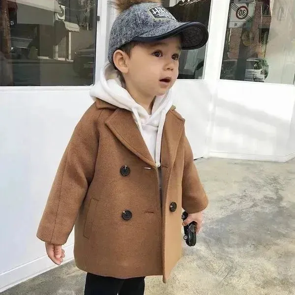 Children Winter Lapel Cardigan Jacket Kids