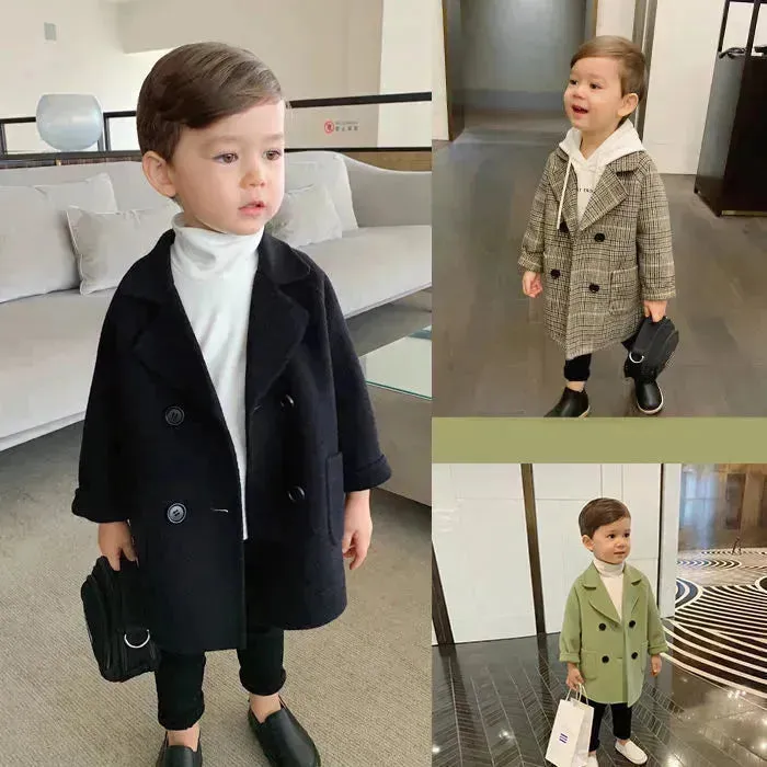 Children Winter Lapel Cardigan Jacket Kids