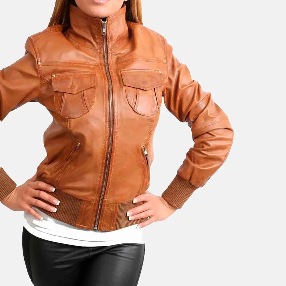 City Slicker Women's Leather Bomber Jacket