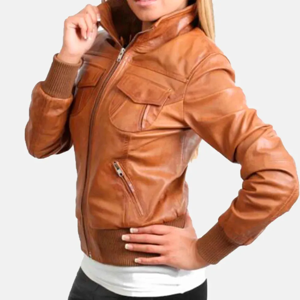 City Slicker Women's Leather Bomber Jacket