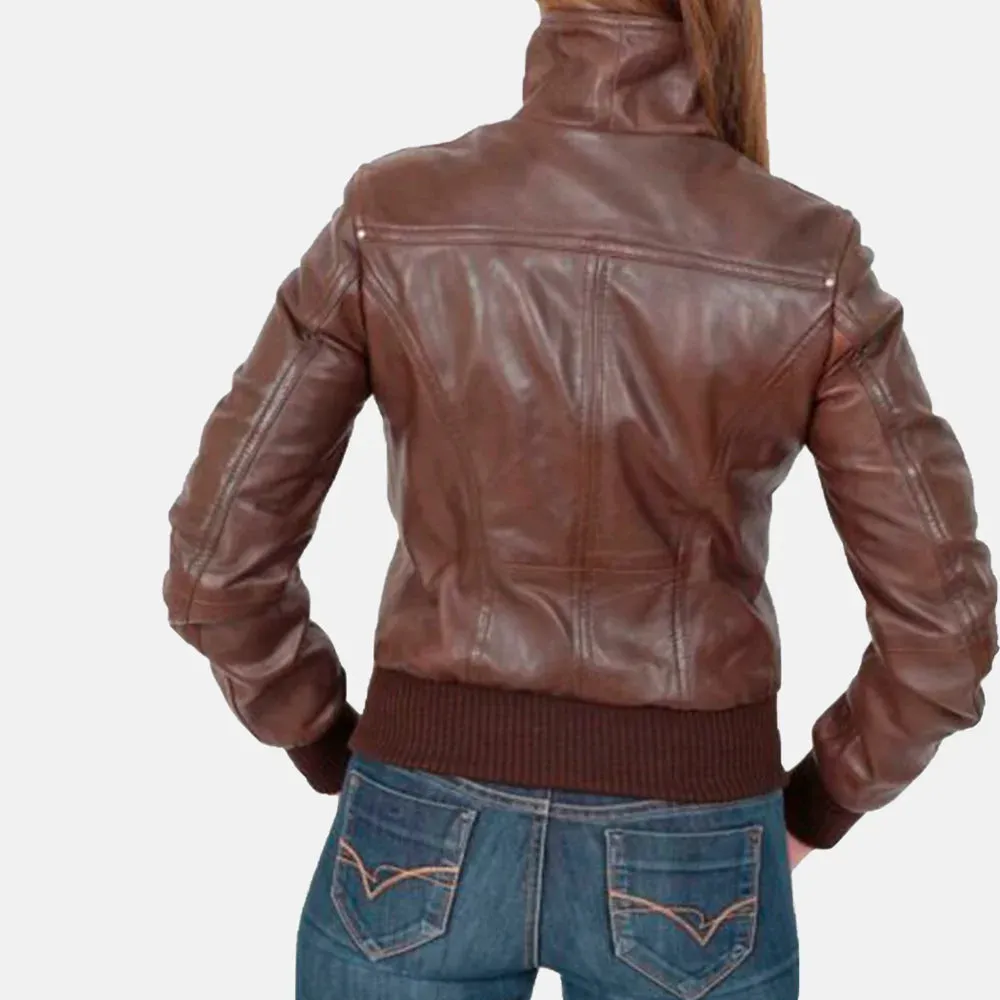 City Slicker Women's Leather Bomber Jacket