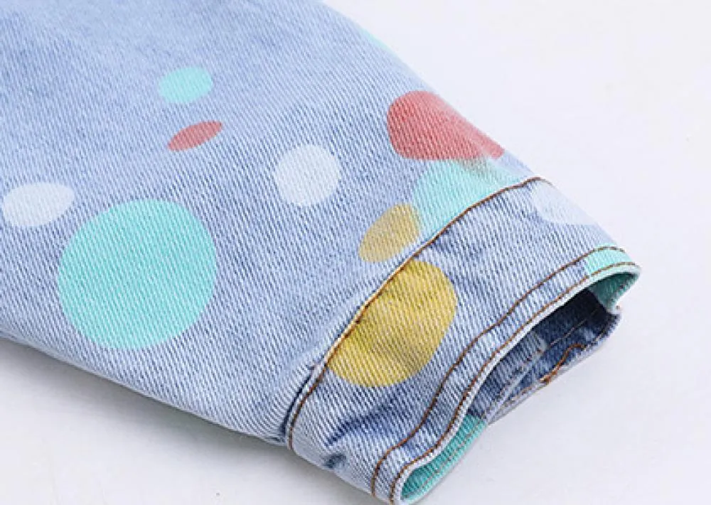 Color Polka Dot Denim Baby Jacket Western Style Jacket Wholesale