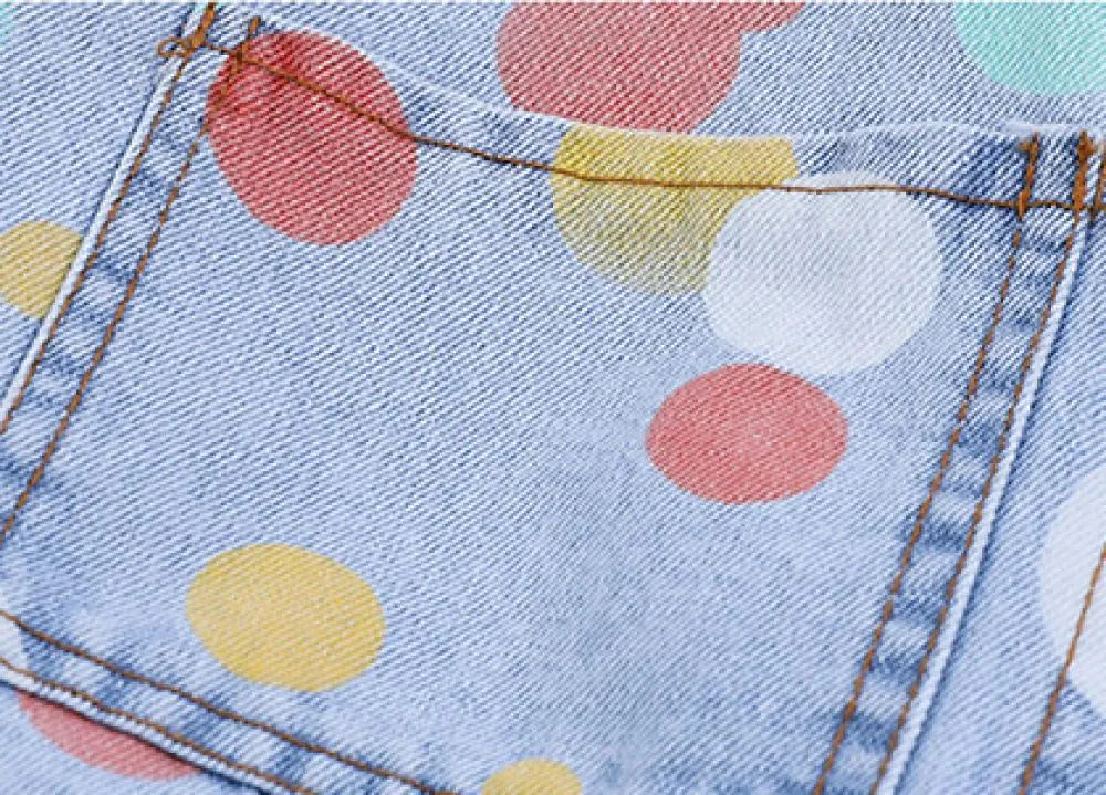 Color Polka Dot Denim Baby Jacket Western Style Jacket Wholesale