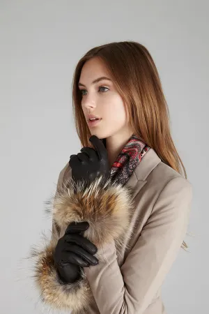 Coyote Fur-Trimmed Gloves