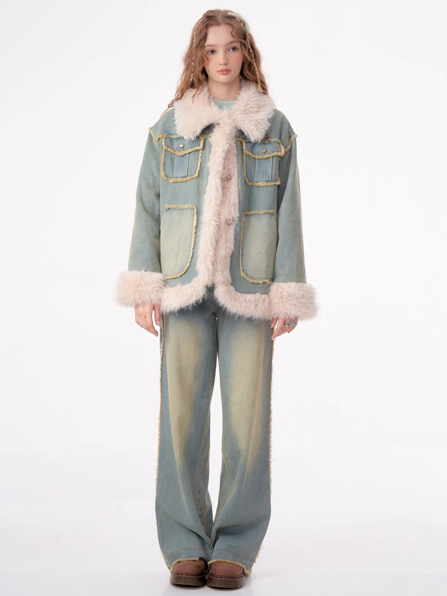 Cozy Chic Faux Fur Denim Jacket