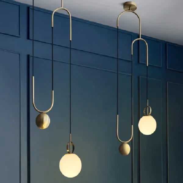 Cradle Brass mid century pulley pendant light