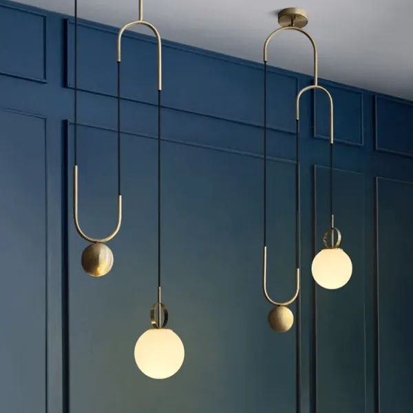 Cradle Brass mid century pulley pendant light