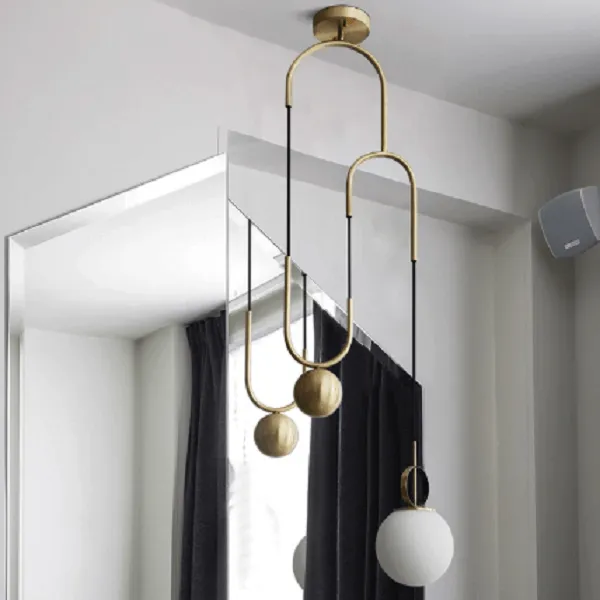 Cradle Brass mid century pulley pendant light