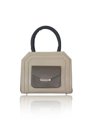 Cream & Kaki Mini Sharon Tote