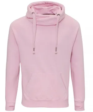 Cross neck hoodie | Baby Pink