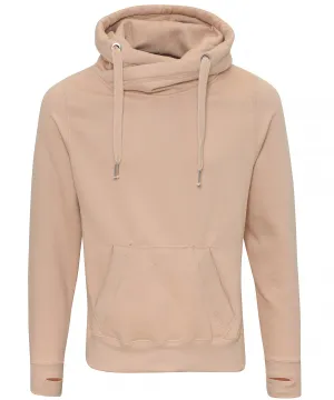 Cross neck hoodie | Nude