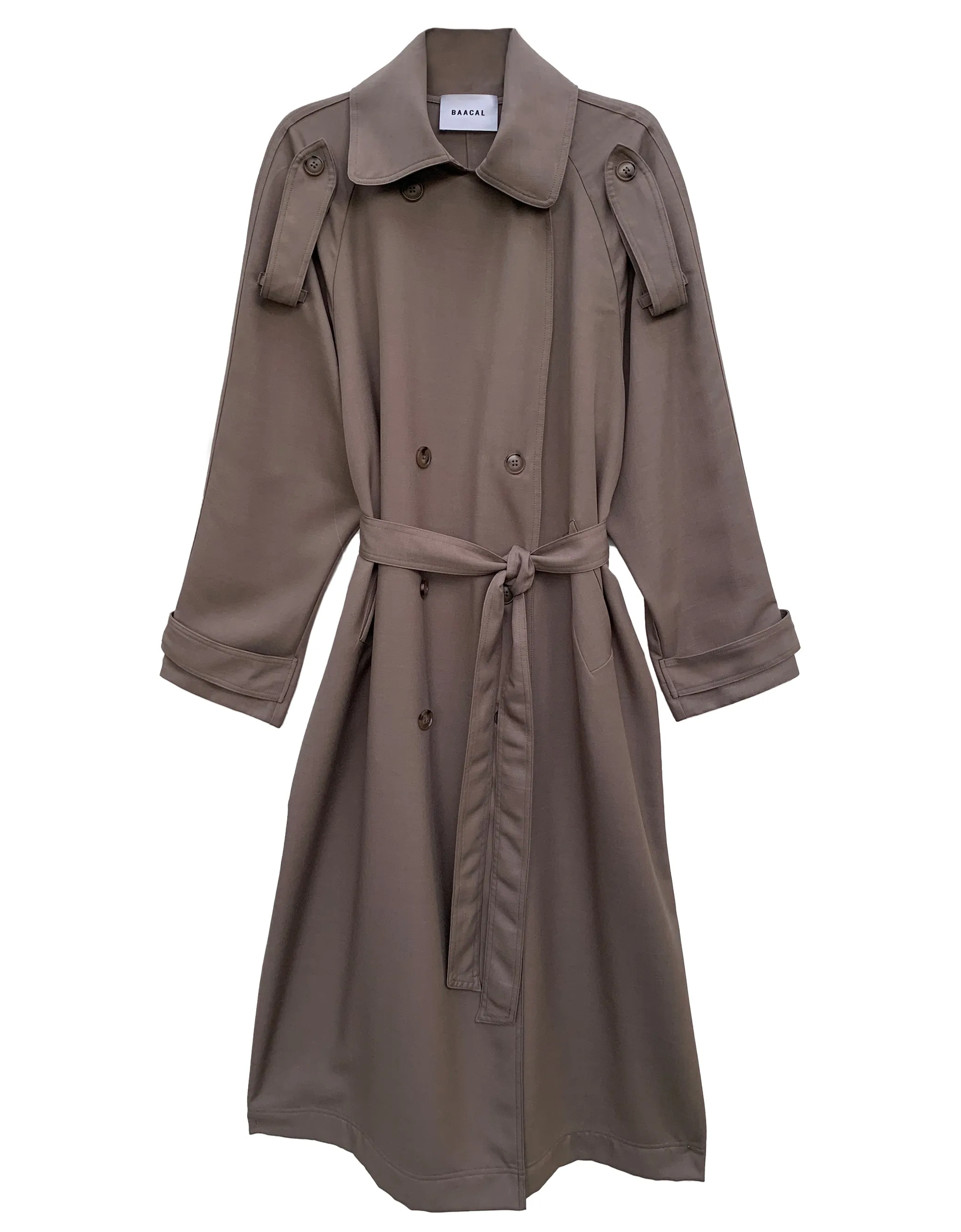 Delia Long Oversized Trench- Almond Wool