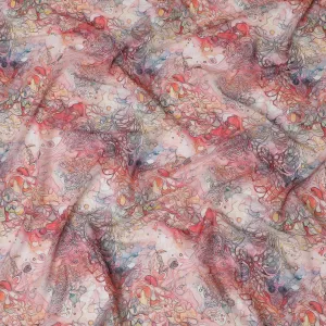 Elegant Indian Synthetic Modal Satin Fabric - Floral Print, Soft Sheen, 110cm Wide - Buy in Meters Online-D18333