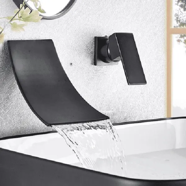 Etienne - Chrome Wall Mount Waterfall Flow Single Handle Faucet