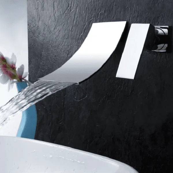 Etienne - Chrome Wall Mount Waterfall Flow Single Handle Faucet