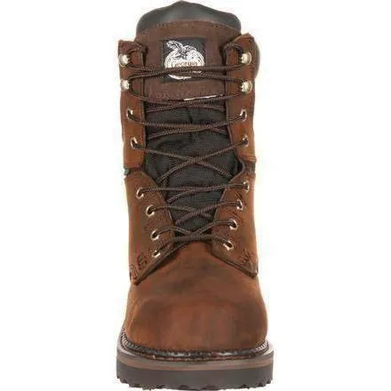 Georgia Men's Brookville 8" Stl Toe WP Work Boot - Brown - G9334