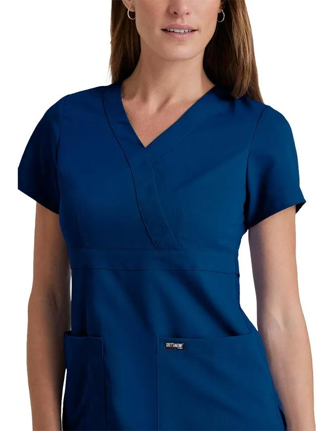 Grey's Anatomy 25.5 Inch Women's Mock Wrap Nurse Scrub Top