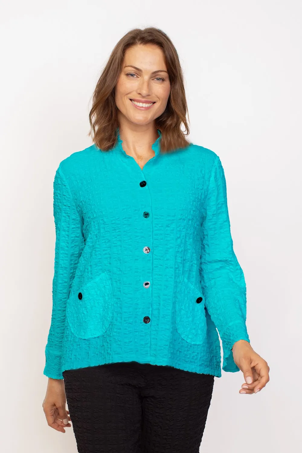 Habitat Sale, 23722 Scoop Pocket Retro Jacket, Lake 50% Off Regular Price