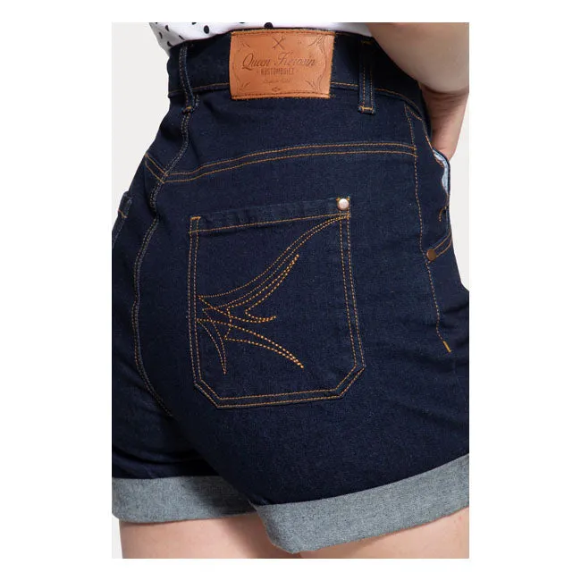 King Kerosin Queen Kerosin Denim Ladies Shorts Dark Blue