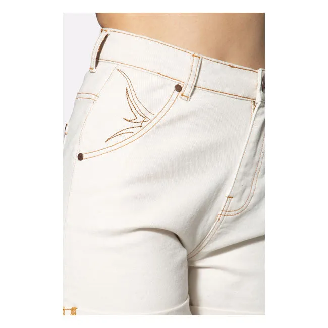 King Kerosin Queen Kerosin Denim Ladies Shorts Nature White