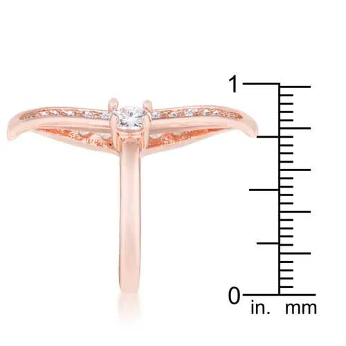 Luna .75ct CZ Rose Gold Delicate Ring