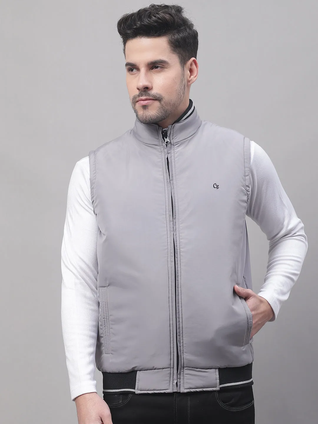 Men Grey Reversible Jacket