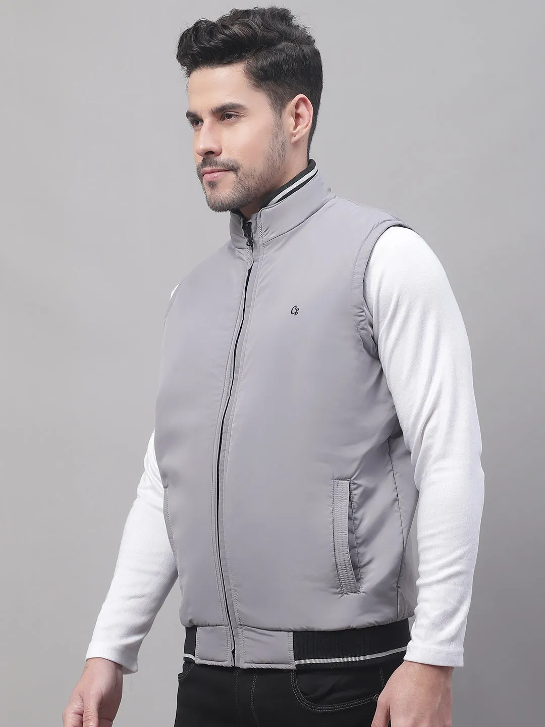 Men Grey Reversible Jacket