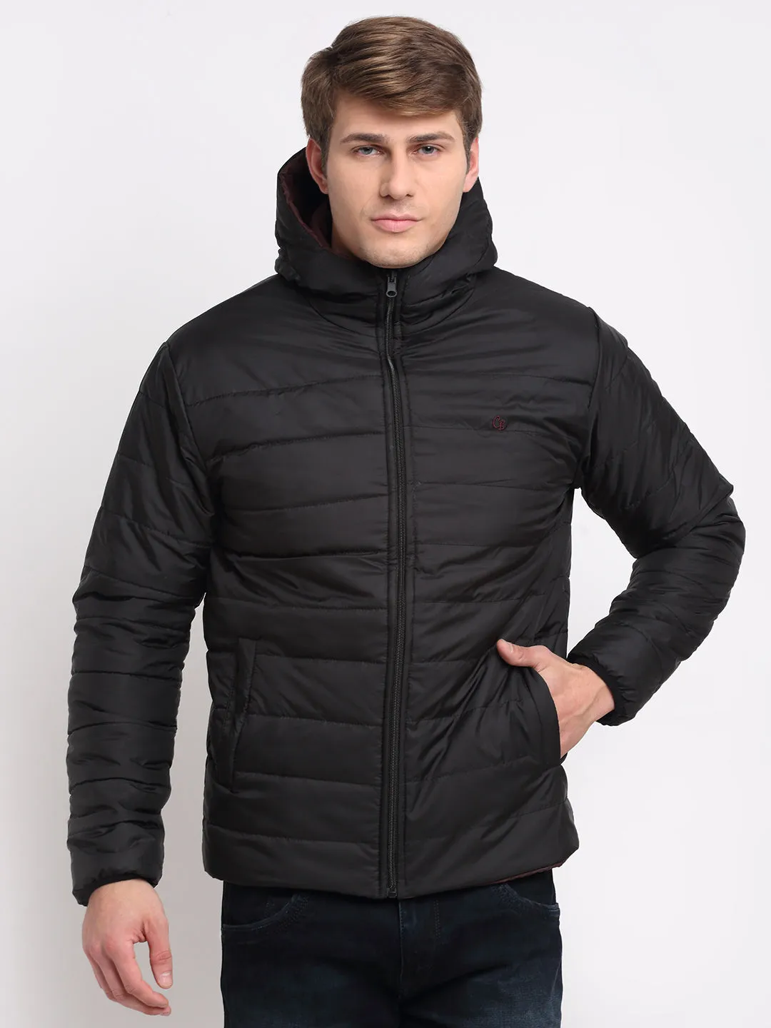 Men's Wine Black Reversible Jacket