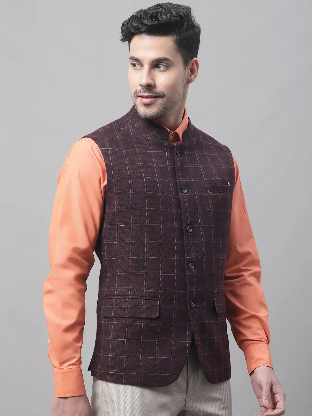 Men's Wine Waist Coat