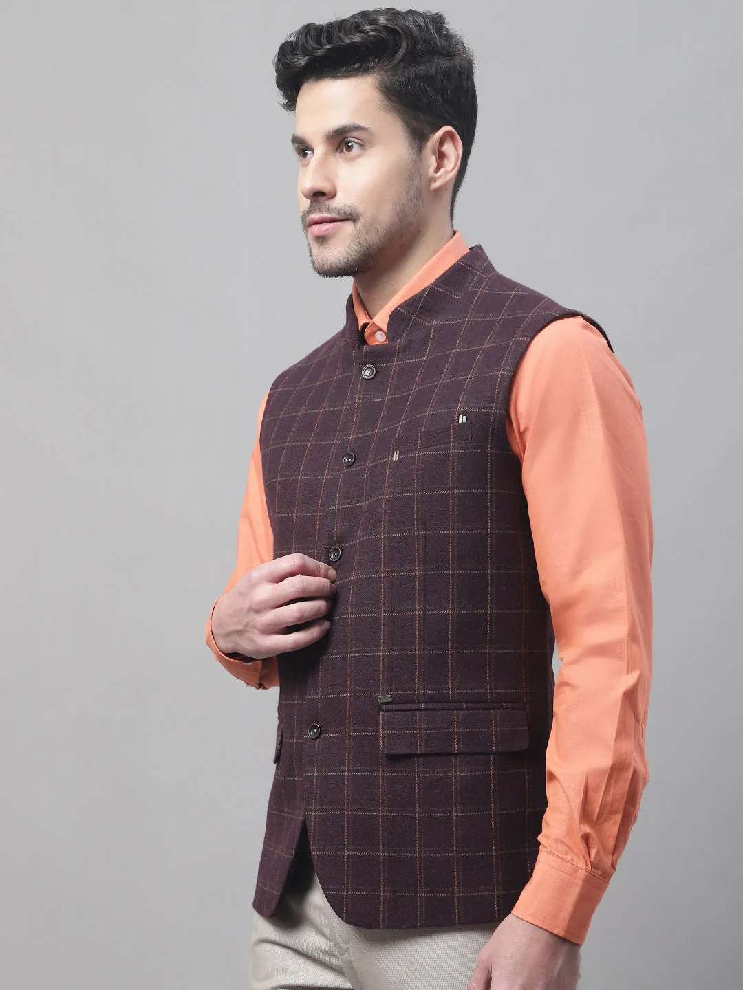 Men's Wine Waist Coat