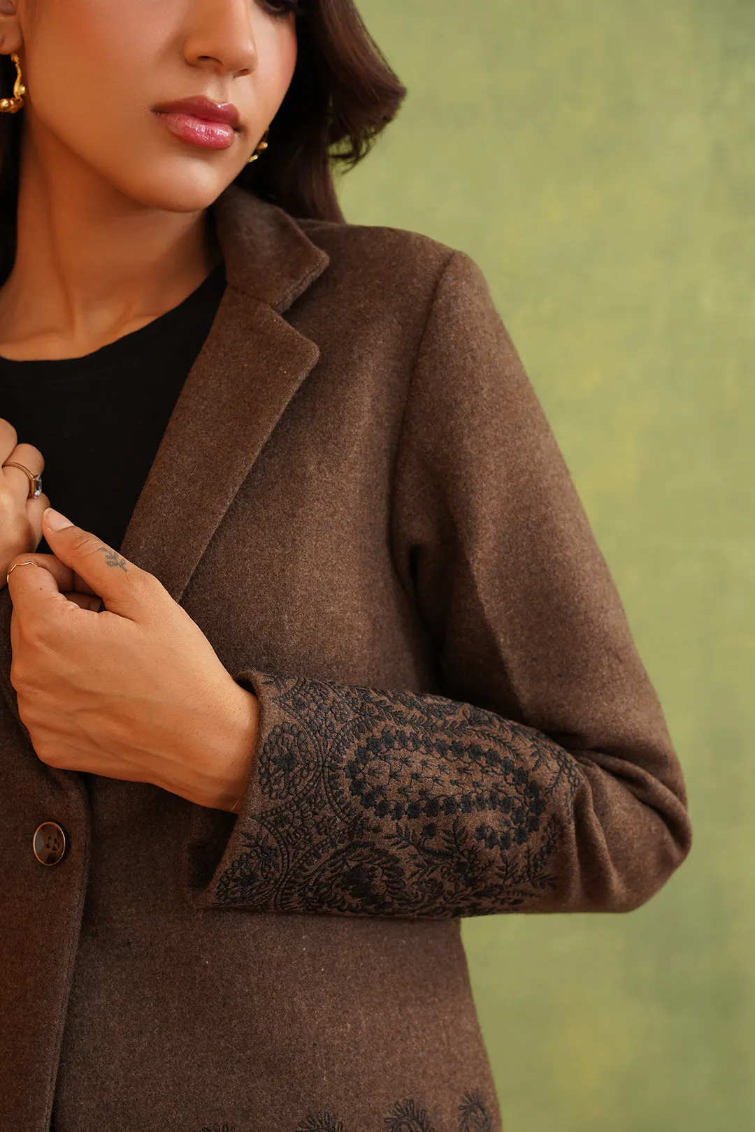 Merino Wool Embroidered Coat