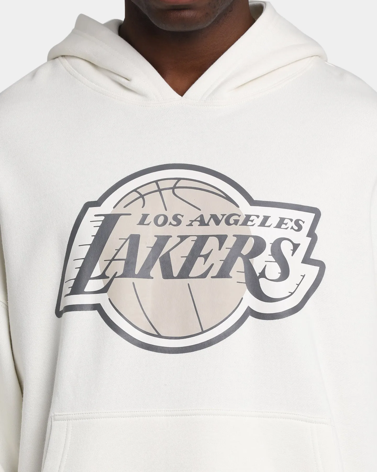 Mitchell & Ness Los Angeles Lakers Bleach Logo Hoodie Unbleached